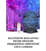 Mey İthalat® Yumurta Şeklinde Su Dalgalı Bluetooth Speaker Lamba Renkli Şarjlı