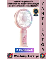 #Vantilatör Kompakt Sessiz Yoğun Üfleme Stantlı 3 Kademeli Şarjlı Mini El Masa Üstü Fanı Vantilatör