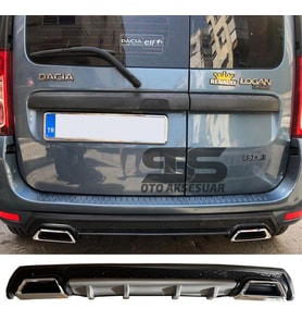 Dacia Logan Difüzör Arka Tampon Eki 2 Egzoz Çıkışlı Gri Lüx Tip