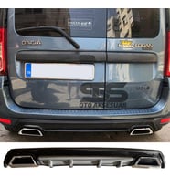 Dacia Logan Difüzör Arka Tampon Eki 2 Egzoz Çıkışlı Gri Lüx Tip