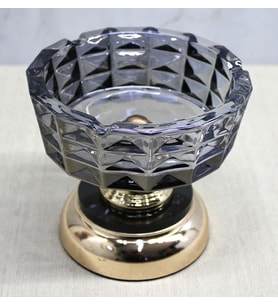 Northcity Metal Ayaklı Cam Küllük - Şık Tasarımlı Cam Küllük 16x14 cm