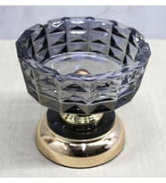 Northcity Metal Ayaklı Cam Küllük - Şık Tasarımlı Cam Küllük 16x14 cm