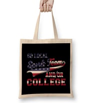 Go Local Sports Team Or College USA Flag Patriotic Bez Çanta Uzun Saplı