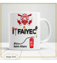 İtfaiyecilere Özel İsim Yazılabilir Kupa Bardak – Kişiye Özel Meslek Temalı Hediye-150