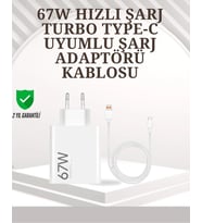 Type-C Uyumlu 67W Turbo Hızlı Şarj Aleti Akıllı Koruma Sistemli