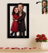 BK Gift Kişiye Özel Sevgili Karikatürlü 3D Ahşap Tablo -21, Fotoğraftan Karikatür, Sevgililer Günü Hediyesi, Ev Hediyesi