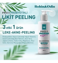 Robin&Odin Probiyotikli Yüz, Vücut Likit Peelingi/ Probiyotiker, Aloe Vera, E Vitamini, Üzüm Çekirdeği, Kayısı Çekirdeği Yağı Katkılı-Akne Leke Giderici PH Dengeleyici 125 ml