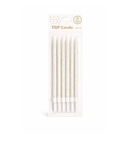 Simli Doğum Günü Mum Seti 15cm 6lı Gümüş