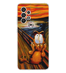 Samsung Galaxy A33 Uyumlu Garfield Tasarımlı Şeffaf Telefon Kılıfı