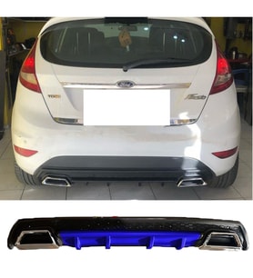 Ford Fiesta MK7 Mavi Difüzör Çiftli Kare Egzoz Görünümlü D Tip Difizör