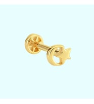 Altın Ayyıldız Tragus Piercing 14 Ayar