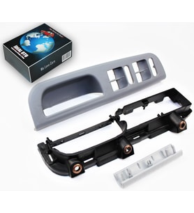 VW Golf 4 Bora Gri Kapı Kolu Cam Düğme Çerçeve Kapak Seti (4 Kapılı Araçlar) 3B0867171A 1J1867179A