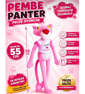 Pembe Panter Peluş Oyuncak Figür Pink Panther 55 Cm Yumuşak Dokulu Sevimli Oyun ve Uyku Arkadaşı Hediyelik