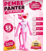 Pembe Panter Peluş Oyuncak Figür Pink Panther 55 Cm Yumuşak Dokulu Sevimli Oyun ve Uyku Arkadaşı Hediyelik