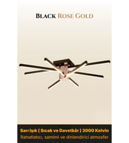 Nova 8 Rose Gold LED Tavan Avize – Kumandalı Dim Edilebilir – Aşağı Işık