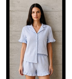 Night Kadın V Yaka Comfort Fit Pijama Takımı
