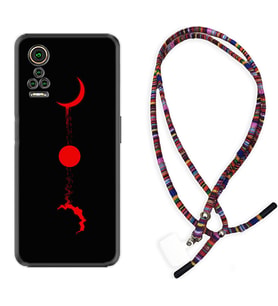 General Mobile GM 21 Pro GM 22 Pro Plus Kılıf Boyun Asklı Rasta Silikon Red Moon 1710