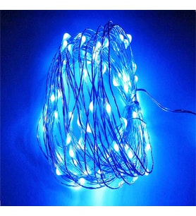 9 METRE PARLAK CANLI MAVİ IŞIK MİCRO DÖKME LED ULTRA SU GEÇİRMEZ MAVİ PİLLİ LED IŞIK SABİT YANAR