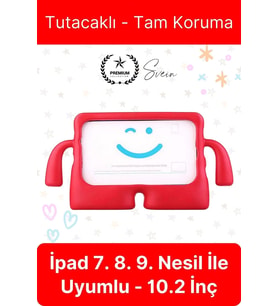 Dayanıklı Apple İpad 7. 8. 9. Nesil 10.2 İnç Uyumlu Çocuk İçin Ayaklı Tablet Kılıfı Koruyucu Silikon