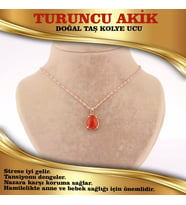 Akik Kolye Ucu Gümüş Zincir Ile Birlikte M351