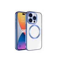 Apple iPhone 15 Pro Max Uyumlu Kılıf M-safe Wireless Şarj Özellikli Zore Setro Silikon (Gece Mavisi)