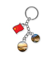 Çin Üçlü Epoksi Metal Çift Taraflı Damla Anahtarlık China (Çok Renkli)