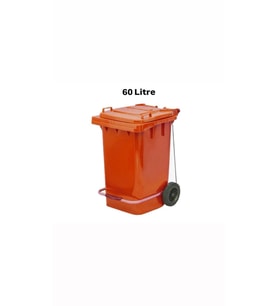 ELCY 60 LT Plastik Pedallı Çöp Konteyneri Turuncu -Isıya Karşı Dayanıklı