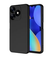 Tecno Spark 10 4G Kılıf Kamera Korumalı iÇi Süet Dokulu Lansman Tipi Silikon (Siyah)