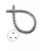 Hematit Doğal Taş Parlak Gümüş Piramit Kesim Çift Delik 8x3mm Dizi [AA]