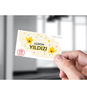 Günün Yıldızı Kartı 50 Adet 5x8 cm