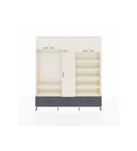 Arges Dolap 18 Raflı 4 Çekmeceli Tek Askılı 220x30x243 Aytaşı-Aytaşı/Antrasit