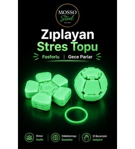 Fosforlu Gece Parlayan Zıplayan Stres Topu Clicker Stres Topu – Lastik Mekanizmalı 3D Baskı Mekanik Fidget Oyuncak - Hoplaç - Zıplaç