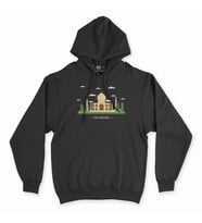 Taç Mahal Siyah Kapşonlu Sweatshirt Hoddie