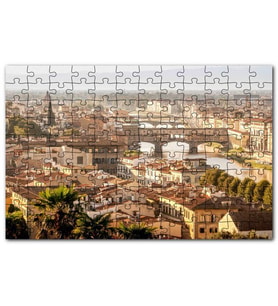 Cakapuzzle İtalya Şehir Köprüler ve Nehir Manzarası Puzzle Yapboz MDF (Ahşap) (120 Parça)