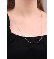 Toplu Sıra Taşlı Gümüş 75 Cm Kolye 6624
