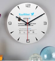 Kişiye Özel Twitter Tasarım Fotoğraflı Duvar Saati