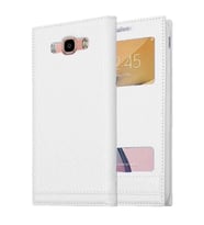 Samsung Galaxy J5 2016 Uyumlu Pencereli Kapaklı Magnum Kılıf (Beyaz)