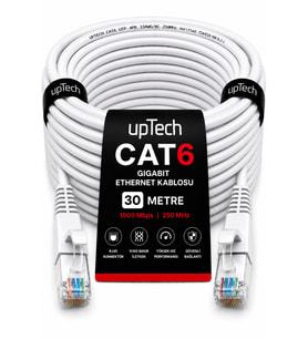 UPTECH CAT6 Ethernet Kablosu 30 Metre RJ45 LAN İnternet Modem Router Bilgisayar Kablosu