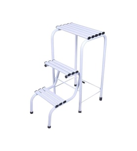 Lady 1151 Metal Tabureli Merdiven 3 Basamaklı Beyaz