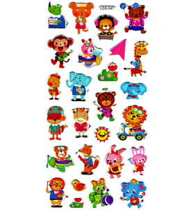 Sticker Kabartmalı Stiker Defter Planlayıcı Etiket (Ldg047)-17x9 cm- Parti Hayvanlar
