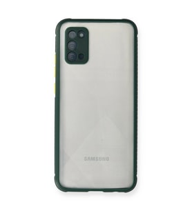 Samsung Galaxy A02s Kılıf Miami Şeffaf Silikon - Koyu Yeşil