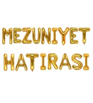 Mezuniyet Hatırası Gold Renk Folyo Balon-