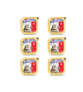 Plaisir Biftek (Sığır) Etli Pate Kısırlaştırılmış ve Yetişkin Kedi Yaş Maması 100 Gr X 6 Adet