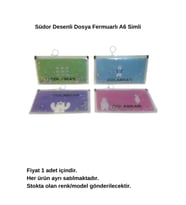 Desenli Dosya Fermuarlı A6 Simli (SB36)
