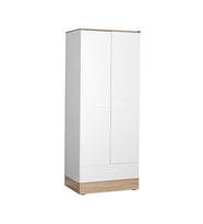 Adore Mobilya Base 2 Kapaklı Tek Çekmeceli Gardırop-İtalyan Meşe-Mat Beyaz 80x198x52 cm (GxYxD)
