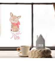 Tatlı Yavru Geyik Cam Sticker 16x31