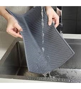 Büyük Boy Gri Silikon Bulaşık Kurutma Matı Bulaşıklık Bulaşık Altlığı 44 X 33 Cm