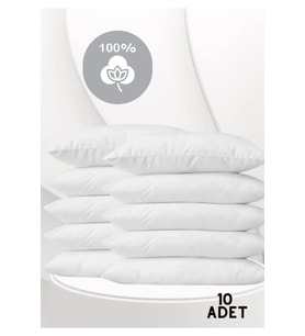 Beyaz Fermuarlı Iç Astar Yastık Kılıfı 50x70 Cm 10 Adet
