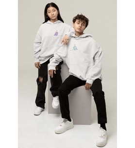 Dinazorlar Sevgili/Çift/Arkadaşlık 2'li Kapşonlu Sweatshirt Seti (Beyaz)