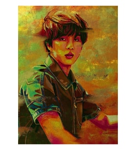 Bts Jin Dijital Resim Tablo Ahşap Poster Dekoratif Kod2440